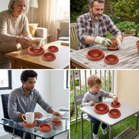 Plant Saucers with Ridged Edge, Heavy Duty Drip Base for Outdoor Plants, Sturdy Plant Pot Saucer and Plant Bases for Horticulture