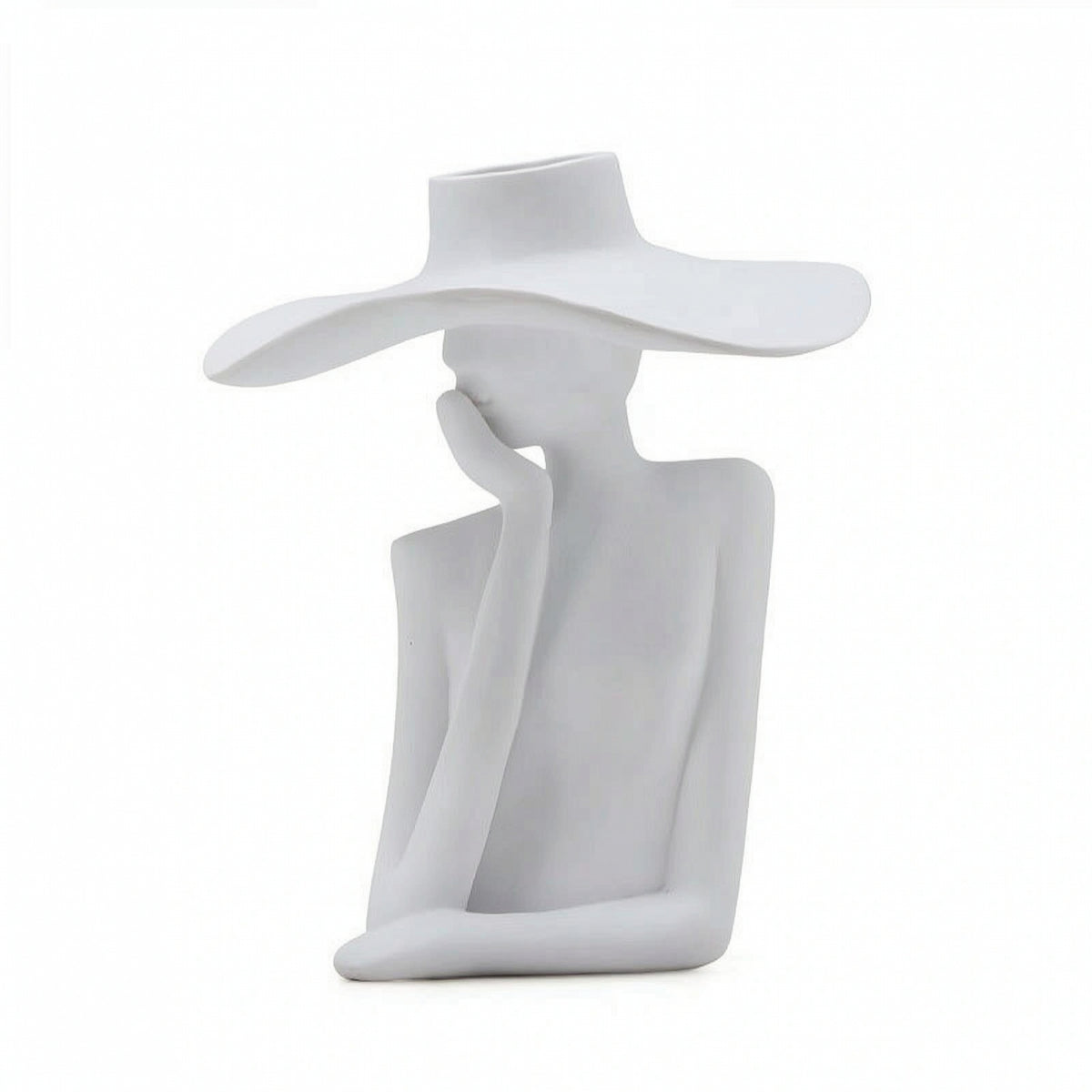 Abstract Vase with Hollow Top Minimalist Human Figure Sculpture Sculptural Decorative Ornament for Tabletop