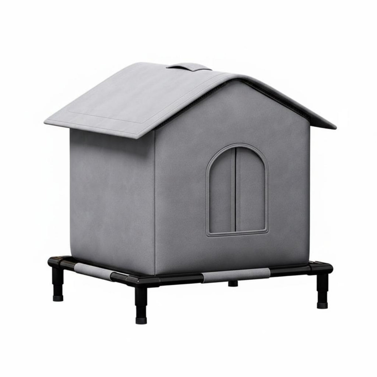 Outdoor Cat House Textile-coveredCovered Raised Cat House Warm Animal Housing for Cold Weather