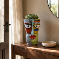 Abstract Face Planter Artistic Design Decorative Face Vase Unique