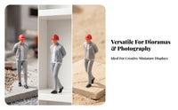 Molded 1:64 Scale Worker Figurine Handmade Standing Construction Figure 3D Printed Mini People Statue Painted for Model Hobbyists, Scene