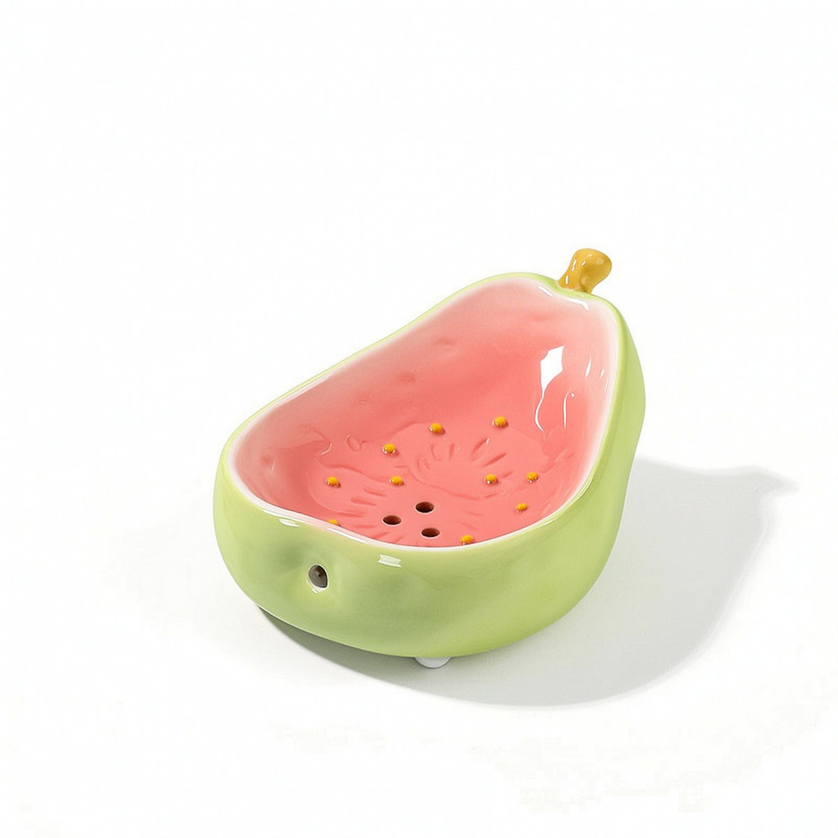 Ceramic Soap Dish Self-Draining Soap Dish with Drainage Holes Decorative Glossy for Bathroom Sink, Vanity