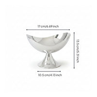 Fluted Pedestal Tray Desktop Moon-Shaped Tray Electroplated