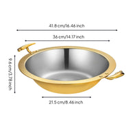 Kitchen Cookware Kitchenware Three-Layer Base Stainless Steel Hot Pot Bowl Golden Textured rims for Stovetop Cooking