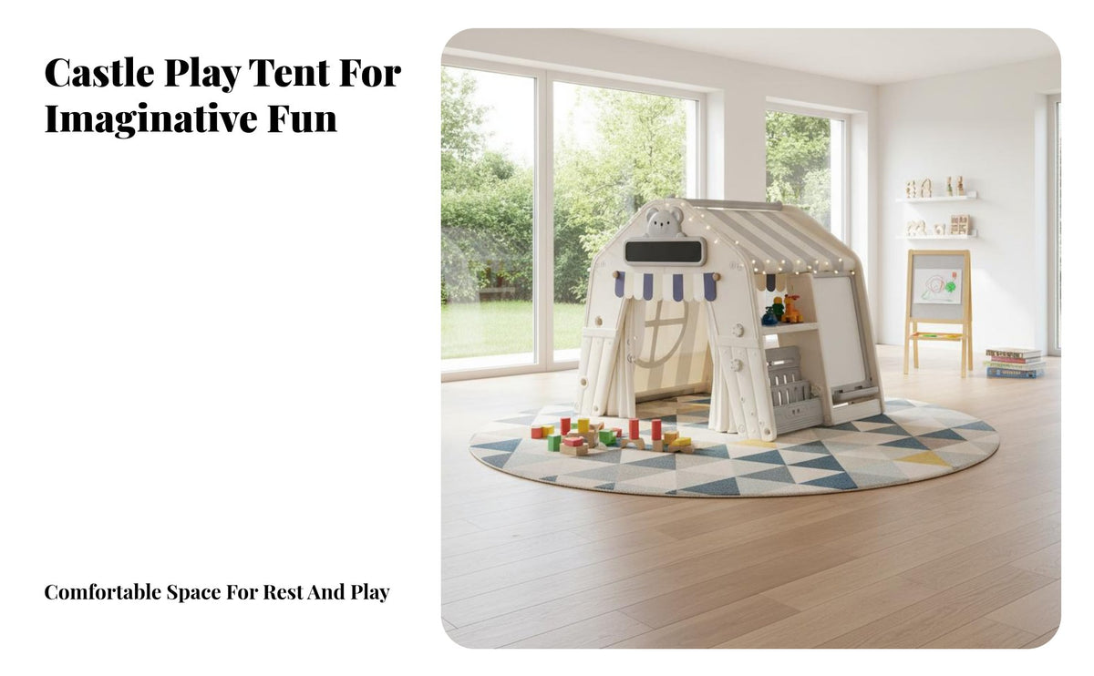Easy to Install Multifunctional Kids Playhouse Material Kids Playhouse Tent Educational Indoor Toy House Portable for Toddlers, Preschoolers, Girls, Playroom, Bedroom, Living Room, Birthday Party