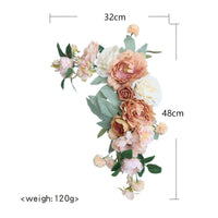 2 Pieces Ceremony Sign Flower Set Reusable Welcome Board Flower Arrangement Elegant Design Welcome Sign Blossom Adornment for Photography
