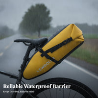 Easy Clean Waterproof Bike Saddle Bag Streamlined Buckle Strap Rear Saddle Bag Expandable Capacity
