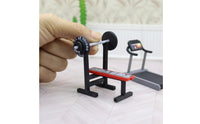 1/12 Scale Miniature Bench Press, Compact Size Tiny Fitness Equipment Model, Realistic Barbell Weight Set for Dollhouse Gym, Diorama Makers, Sand Table Scene, Hobbyist Accessories