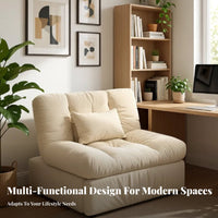 Versatile-Use Pull-out Sleeper Chair Space-Saving Armless Pull-out Sleeper Easy Conversion Sofa Bed Adjustable Backrest for Apartment Dwellers, Single People, Homeowners, Small Areas, Bedroom, Home Office