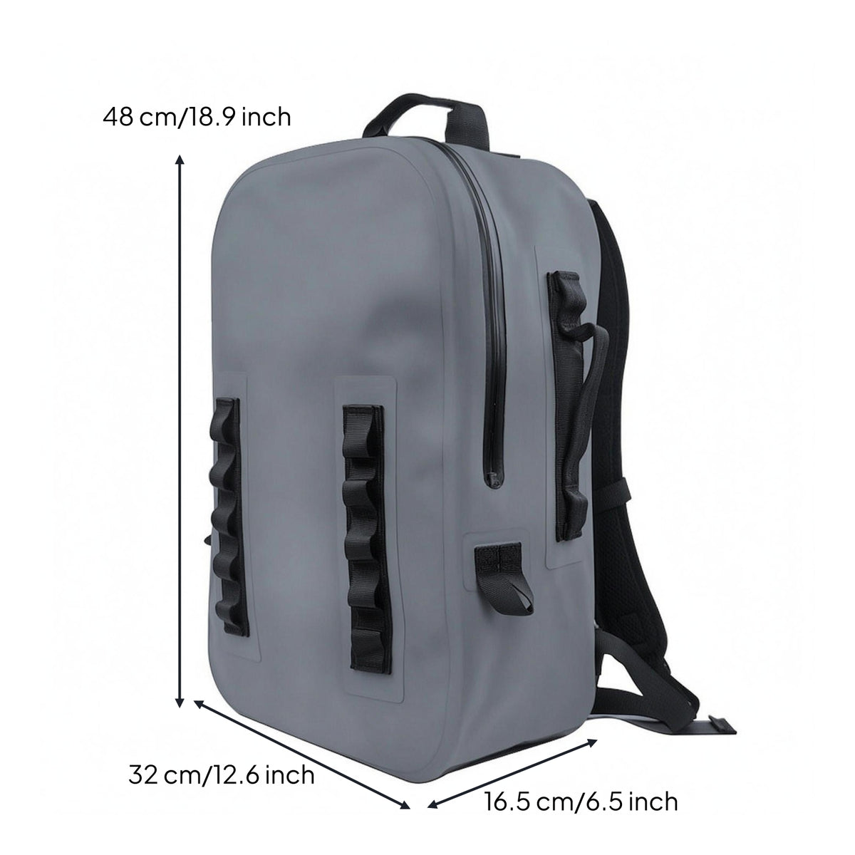 Padded Straps Waterproof Backpack Strap Loops Loops TPU Backpack Top Handle Daypack Minimalist
