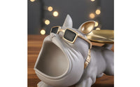 Canine Valet Tray Housewarming Gift French Canine Statue Tray Functional & Decorative Wide-Opening Dog Key Bowl for New Homeowners, Entryway, Desktop