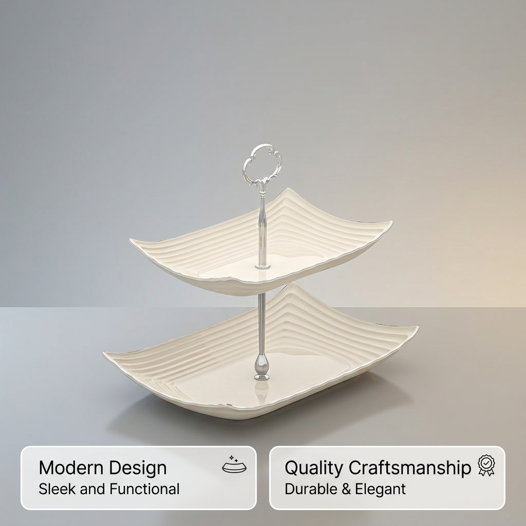 Elegant Tiered Serving Tray, Light Luxury Dessert Stand, Golden Handle Snack Display, 3 Tier Cupcake Stand for Parties, Afternoon Tea Stand