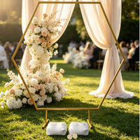 Hexagonal Arch Snap-Assembly Wedding Arch Stand Freestanding Backdrop Frame with Feet for Decorators, Florists, Weddings, Parties, Photo Booths