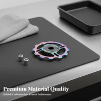 Rear Derailleur Pulley CNC Machined Ceramic Bearing Guide Wheel Anodized Cycle Guide Wheel for Mountain Bikers, Road Cyclists, Biking