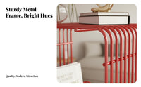 Wall-Mountable Multi-Tier Unobstructed Shelf Single-Tier Minimalist Design Wireframe Cube Shelf Space-Saving Design End Table Sturdy Construction for Homeowners, Apartment Dwellers, Students, Bedroom, Living Room, Home Office, Entryway