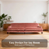 French design Curved plush fabric Sofa Plush Comfort Living Room Furniture firm support Sponge Upholstered Couch Easy Assembly for Interior Designers, Design aficionados, Homeowners, Showroom, Lounge Area, Spacious Apartment, Office