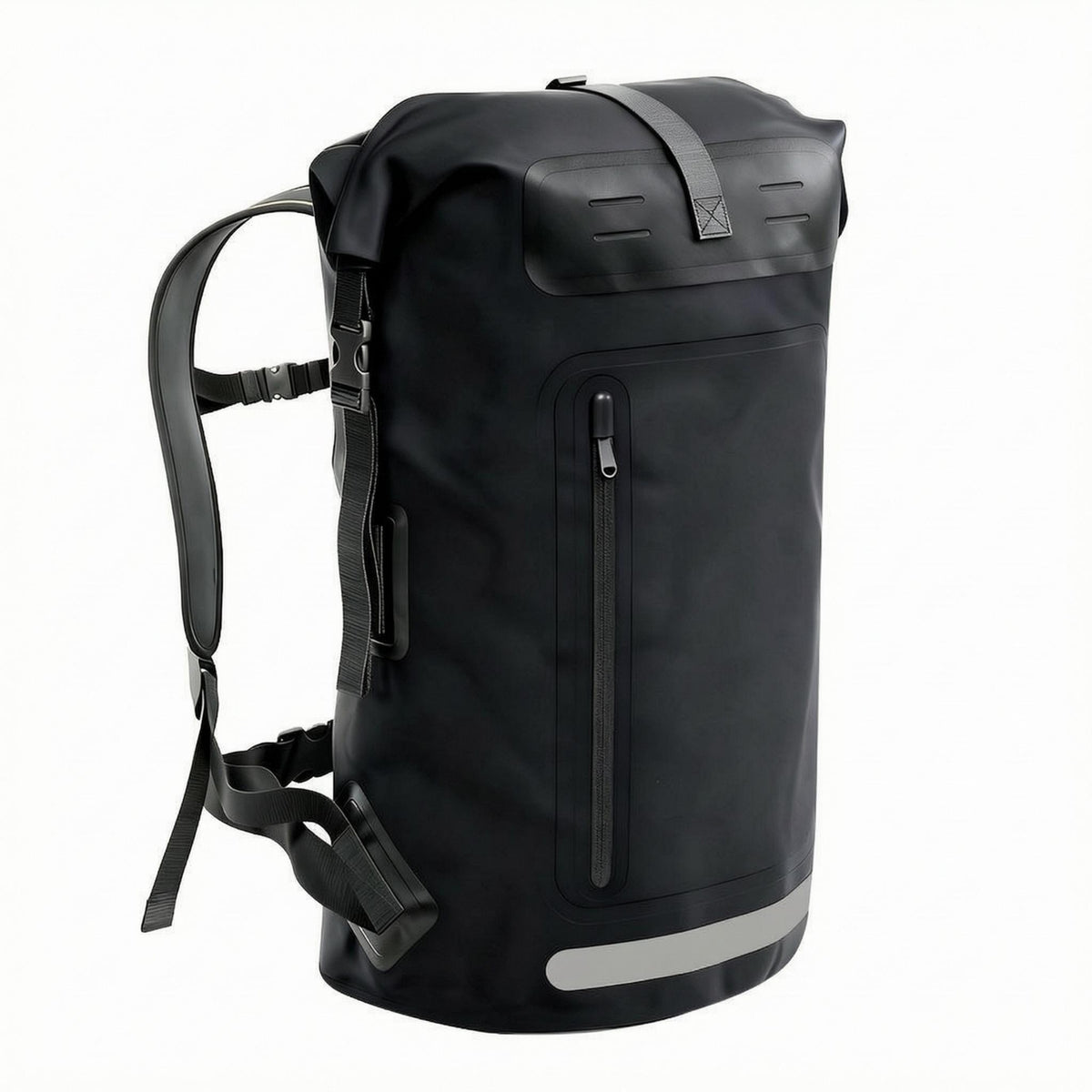 Waterproof Backpack Dry Bag Zippered Pocket Waterproof Backpack Reflective Strip Roll-Sealed Top Bag