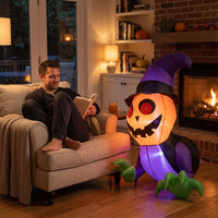 Spooky Halloween Window Decoration Hanging Pumpkin Ghost Decoration Quick Inflation Halloween Inflatable Colorful for Party