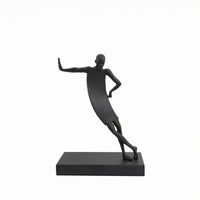 Tabletop Sculpture Black Metal Abstract Sculpture Human-Influenced Figurine Ornament