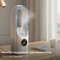 Bladeless Cooling Fan Quiet Personal Air Chiller Low Noise Personal Individual Cooling Chiller for Office Workers, Adults, Desktop, Bedroom