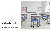 Student Desk and Chair Set Construction Kids Study Table Rounded Corners children's Writing Desk for Students, Boys, Classroom, Homework, Home