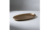 Metal decorative Tray with Textured Surface Sculptural Irregular Elliptical Tray Elegant Decorative Bowl for Coffee Table