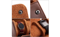 Watch Travel Case Leather Watch Box with Snap Closure for Journeyers