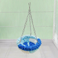 Soft Bird Bed Parrot Nest with Hanging Chains, Round Polyester Hammock for Birds and Swing for Parrots, Winter Parrot Cage Accessories Shelter