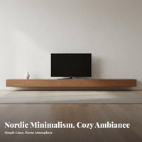 Walnut Finish TV Console Cable Management Compartment Wood TV Console with Storage Quiet-Close Drawers Walnut Finish Media Table for Bedroom