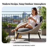 Rope Woven Sofa and Chair Set Weather-Resistant Woven Rope Chair Group Modern Design Outdoor Furniture for Families, Homeowners, Balcony, Patio, Porch