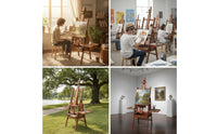Easel with Storage Tray Foldable Easel with Compartment Adjustable Beechwood for Artists, Painting, Home Studio