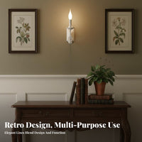 Ornate Scrollwork Vintage Candle Wall Light Easy Installation Antique Wrought Iron Sconce Dimmable Candle Look Wall Light for Interior Designers, Homeowners, Business Owners, Living Room, Bedroom, Entryway, Stairway