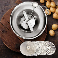 Manual Food Mill with 5 Discs Interchangeable Stainless Steel Food Mill Removable Kitchen Tool Ergonomic for Home Cooks
