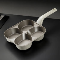 Nonstick Four-Cavity Frying Pan Deep-Well Egg Pan with Four Cavities Thick Egg Skillet Thickened for Students, Breakfast, Dorm Kitchens