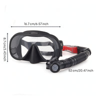 Clear Snorkel Set with Tempered Glass Mask Leak-Proof Frameless Snorkeling Mask with Snorkel Anti-Fog Gear Waterproof for Pool