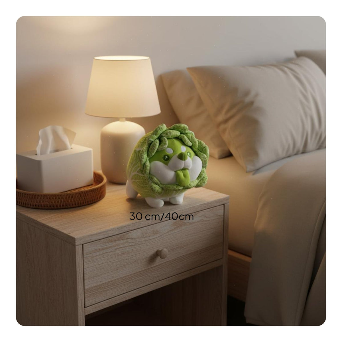 Cute Design Cabbage Dog Stuffed Toy Sleep Companion Chinese Cabbage Dog Doll Skin-Friendly for Girlfriend, Kids