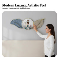 3D Feather Wall Sculpture Modern Design Bedroom Headboard Art Minimalist Light-up Feather Wall Art for Adults, Couples, Living Room, Lounge, Hallway