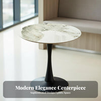 5 Pieces Modern Design circular table with 4 Shell Chairs Sturdy Construction Household Furnishing Ergonomic supportrest for Business Owners, Apartment Dwellers, Reception Area, Meeting Room, Small areas, Kitchen