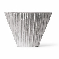 Resin Vase Textured Striped Vase Geometric for Entryway, Office, Bookshelf