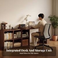 Integrated Storage Extendable Desk with Cabinet Space-Saving Study Table tri-function home layaway Furniture Ample Workspace for telecommuting Workers, Students, Apartment Dwellers, Bedroom, Dorm Room