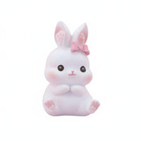 Playful Poses Rabbit Figurine Fine Detailing Cute Rabbit Figurine Lightweight Bunny Statue for Children, Car Dashboard, Cake Topper, Office Desk