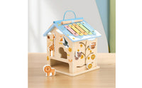Wooden Toy House with Xylophone Interactive Busy House Learning Busy Box Sensory for Toddlers, Playroom