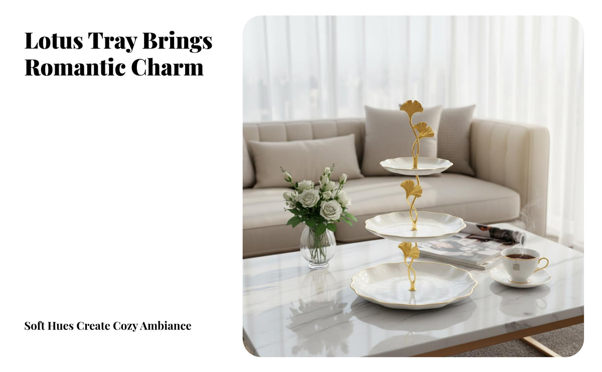 Afternoon Tea Stand Elegant Design Multi-Layer Fruit Plate Versatile Use Tiered Serving Stand for Living Room, Coffee Table, Weddings