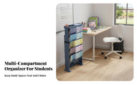 Classroom Desk Side Organizer Large Capacity Mobile Bookshelf Cart for Students