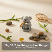 Resin Fishing Pet Statue Original Design Miniature Animal Fishing Ornament Fun House Decoration for Collectors, Home Stylists, Tabletop, Desk, Shelf