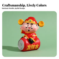 Feng Shui Decor Chinese God of Wealth Figurine Meaningful Gift Chinese Fortune God Ornament Vibrant Colors for Business Owners, Office, Desk