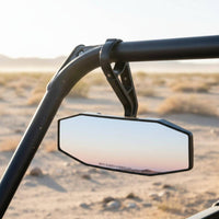 Easy to Install 1.75 Inch Roll Bar Mirror Adjustable Angle UTV Center Mirror 360 Degree Adjustment Engine Accessory Better Visibility for Trail Riding, Racing