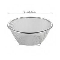Rolled Rim Rice Washing Basket Wide Opening Fine Mesh Colander Narrow Base Stainless Steel Colander
