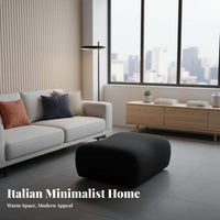 Minimalist Aesthetic Curved Bamboo-Joint Settee Italian-Inspired configurable Sofa Space-Saving Sectional Couch Deep Seat for Apartment Dwellers, Homeowners, Interior Designers, Lounge Area