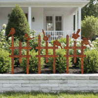 3 Pieces Garden Fence with Birds Outdoor Decorative Garden Border Sturdy Landscape Fence with Bird Decoration for Homeowners, Flower Beds